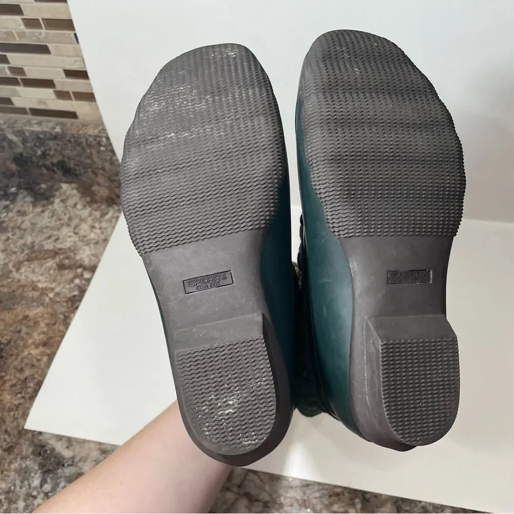 Sperry Forest Green Textured Ankle Duck Rain Boots